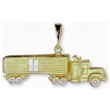 Truck LKW Anhänger 14 Karat Gold