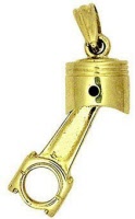 Motorkolben Pleuel Anhänger Gold 585