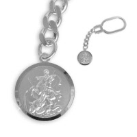 Heiliger Georg Schlüsselanhänger Silber