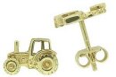 Traktor Trecker Ohrstecker Gold 14 Karat