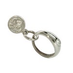 14 Karat Weissgold Taufring mit Zirkonia