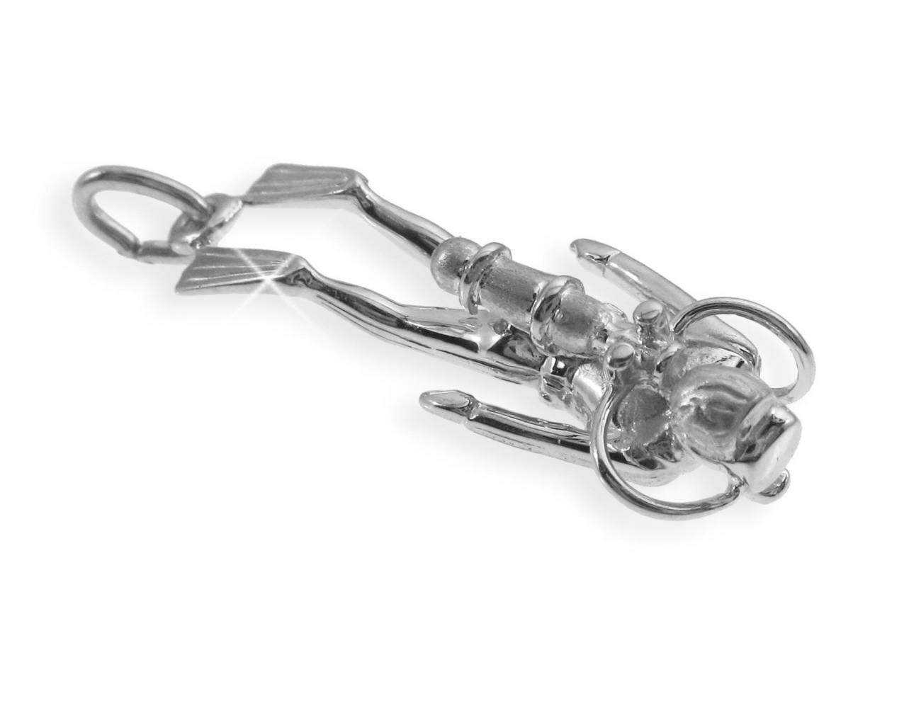 Taucher Anhänger Aus 925er Sterlingsilber - Meeresschmuck Für Taucher Und Ozean-Liebhaber