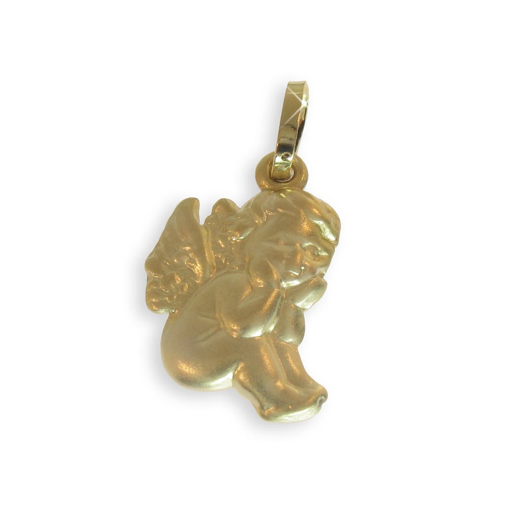 Schutzengel Anhänger Aus 14 Karat Gold - Perfektes Taufgeschenk Mit Gratis Gravur