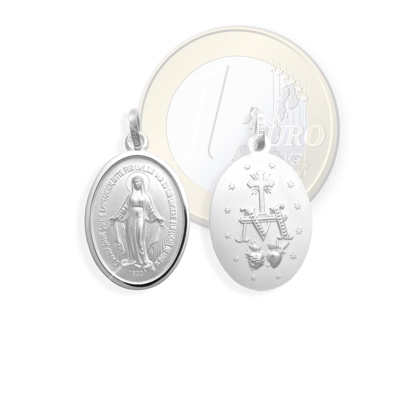 Anhänger Gold 18k 750 Mls. Medaille Jungfrau Wundersame 15 X 10 Mm. 1