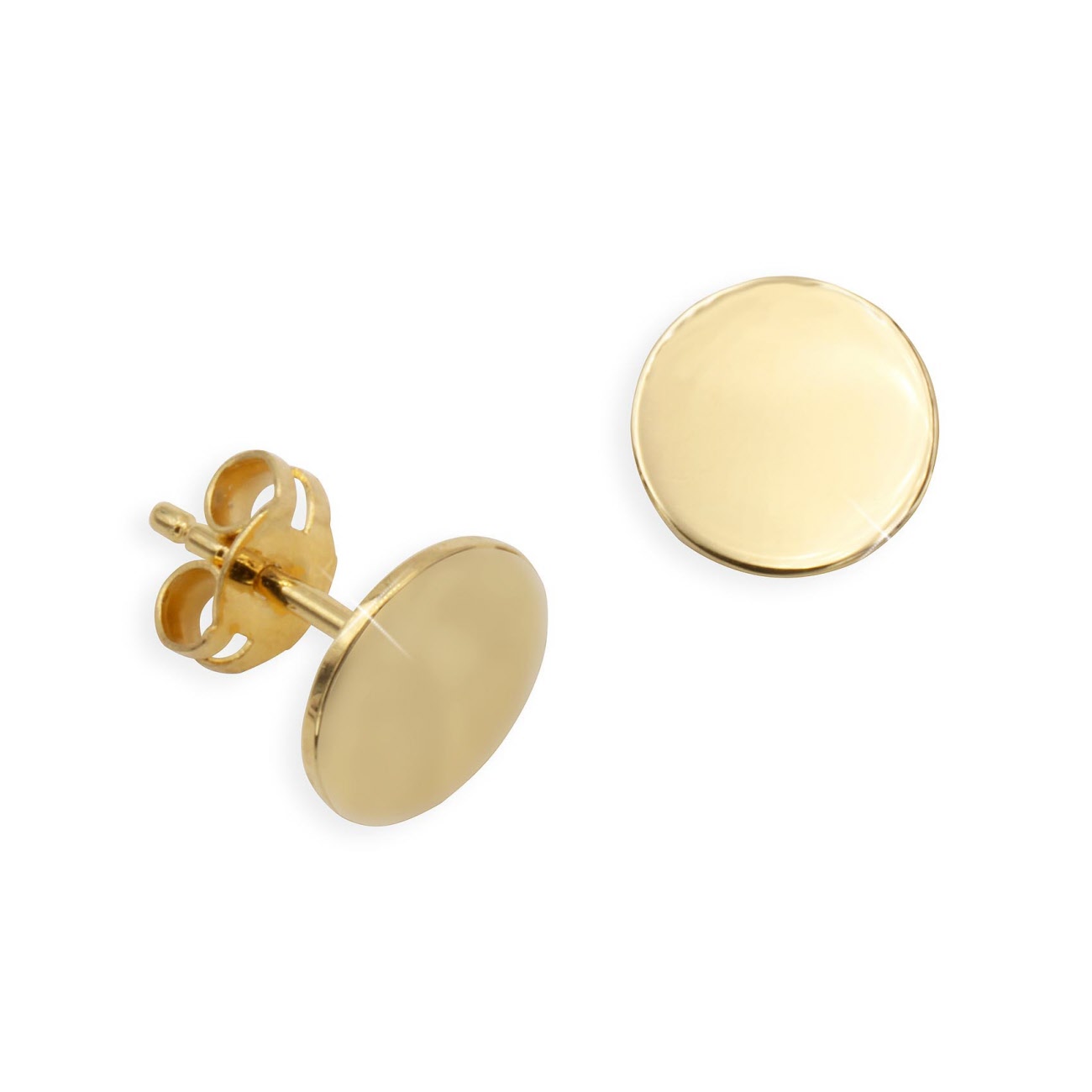 Ohrstecker Gold Rund Flach